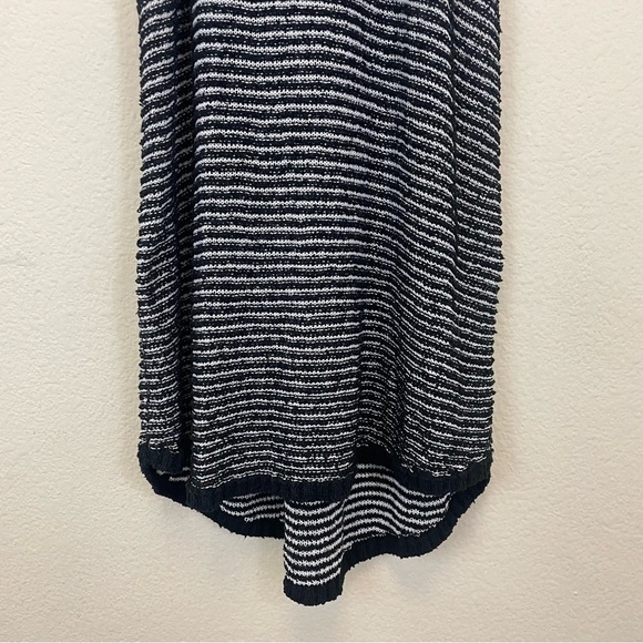Eileen Fisher Black Organic Cotton Boucle Stripe Racerback Tank Size Medium - Picture 5 of 8